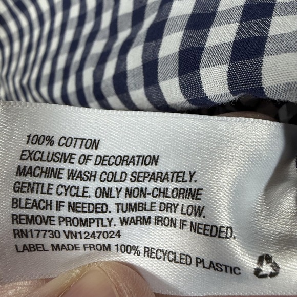 Vineyard Vines Shirt Mens Large Blue Gingham Check Whale Long Sleeve Button Down - Picture 5 of 10